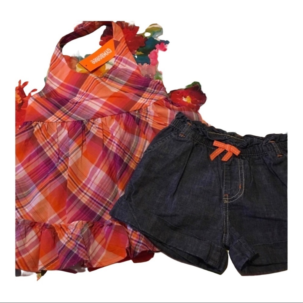 Gymboree size(5) orange and blue girls set EUC